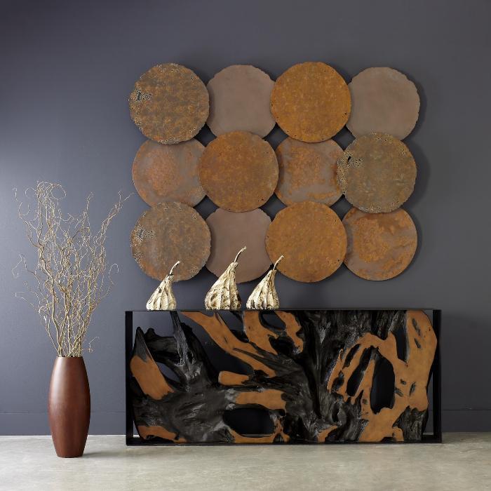 Cast Oil Drum Wall Discs (Set Of 4)